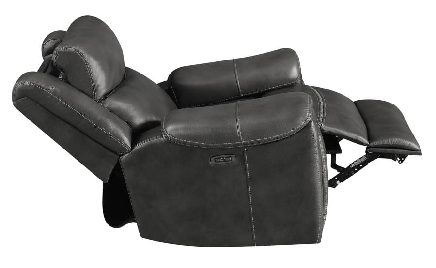 Shallowford Upholstered Power^2 Glider Recliner Hand Rubbed Charcoal