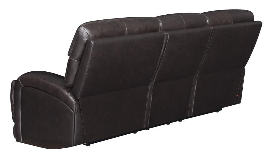 Longport 3-piece Upholstered Power Living Room Set Dark Brown