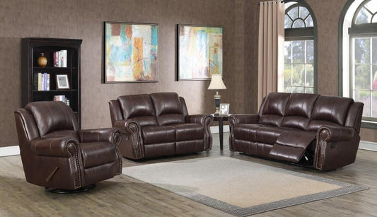 Sir Rawlinson Upholstered Living Room Set Dark Brown