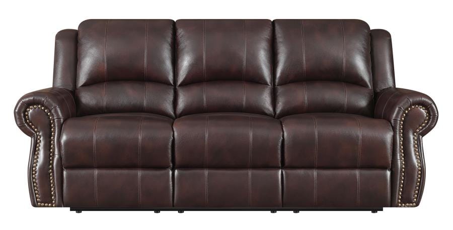 Sir Rawlinson Nailhead Trim Motion Sofa Dark Brown