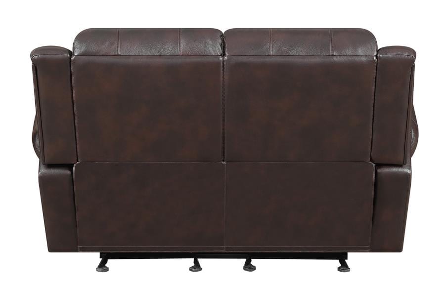 Sir Rawlinson Nailhead Trim Glider Loveseat Dark Brown