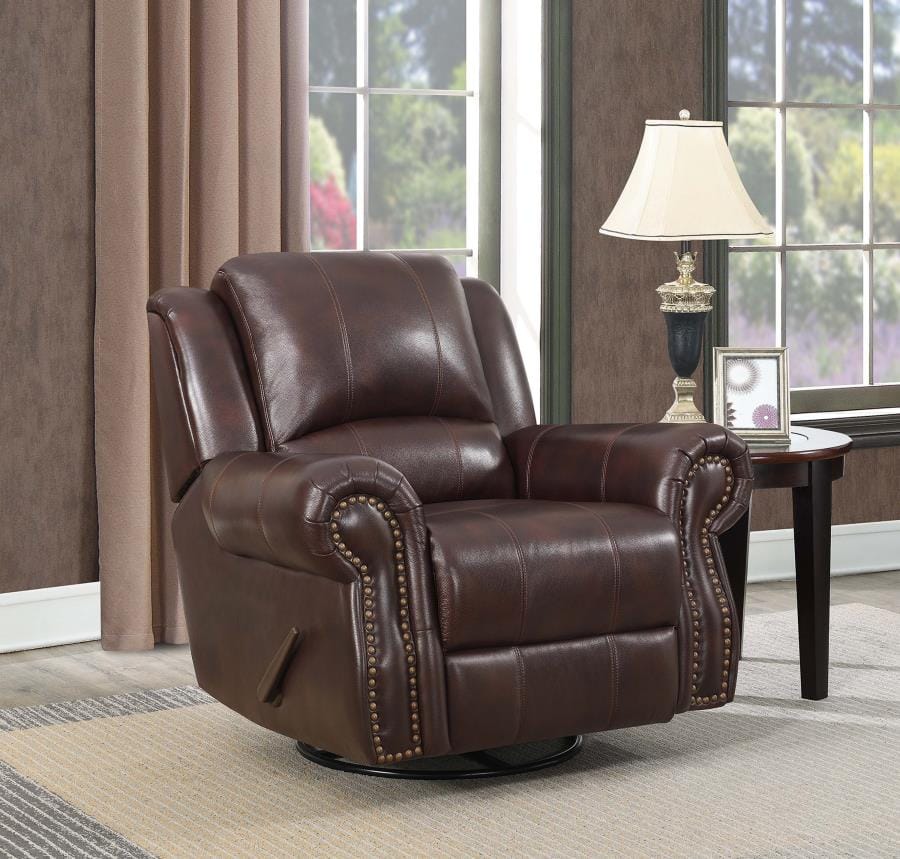 Sir Rawlinson Swivel Rocker Recliner Dark Brown
