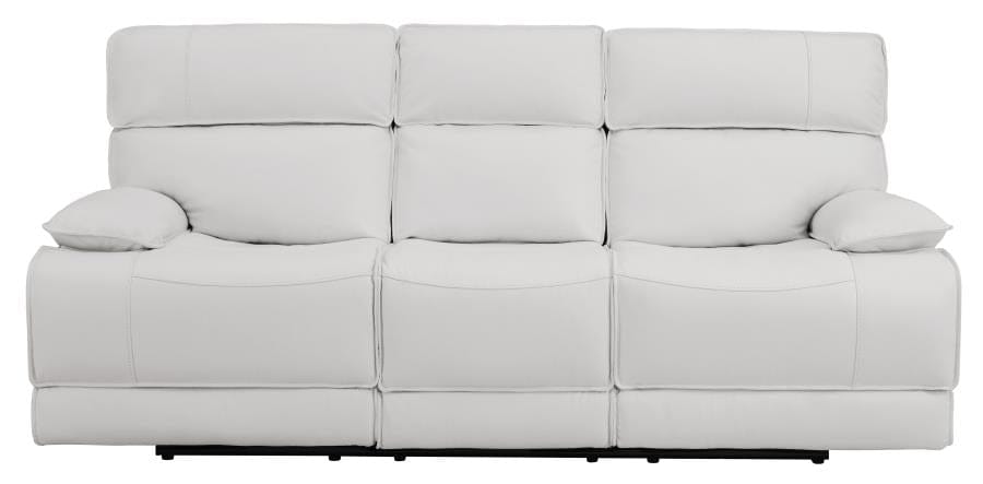 Stanford Upholstered Pillow Top Arm Living Room Set White