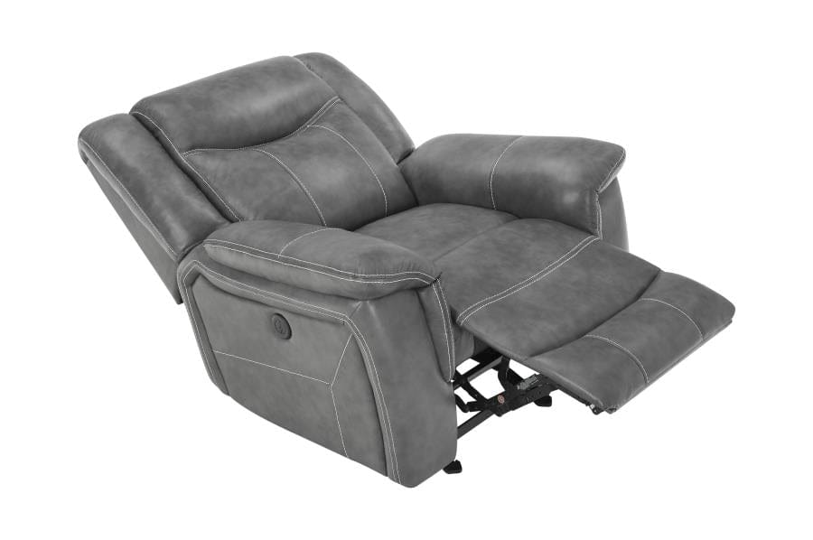Conrad Upholstered Power Glider Recliner Grey