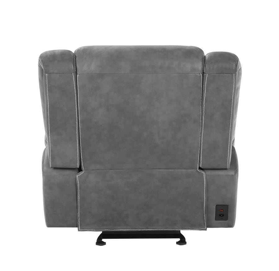 Conrad Upholstered Power Glider Recliner Grey