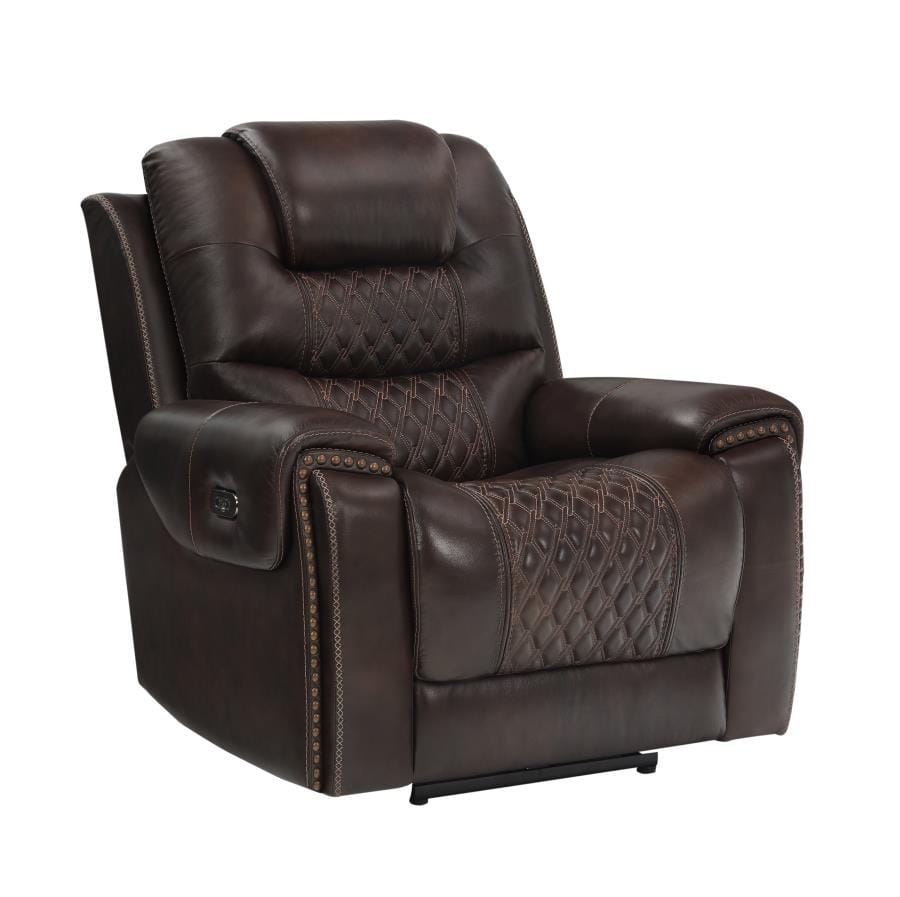 North Cushion Back Power^2 Glider Recliner Dark Brown