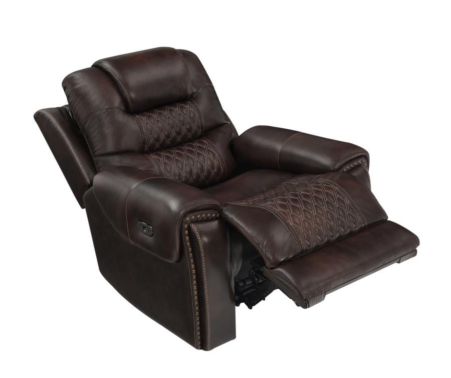 North Cushion Back Power^2 Glider Recliner Dark Brown