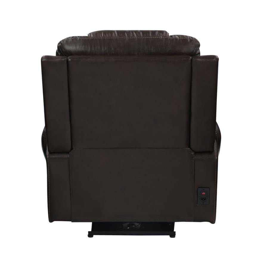 North Cushion Back Power^2 Glider Recliner Dark Brown
