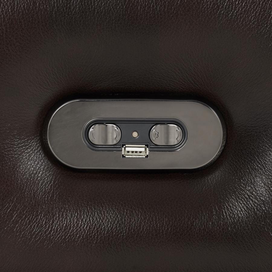 North Cushion Back Power^2 Glider Recliner Dark Brown