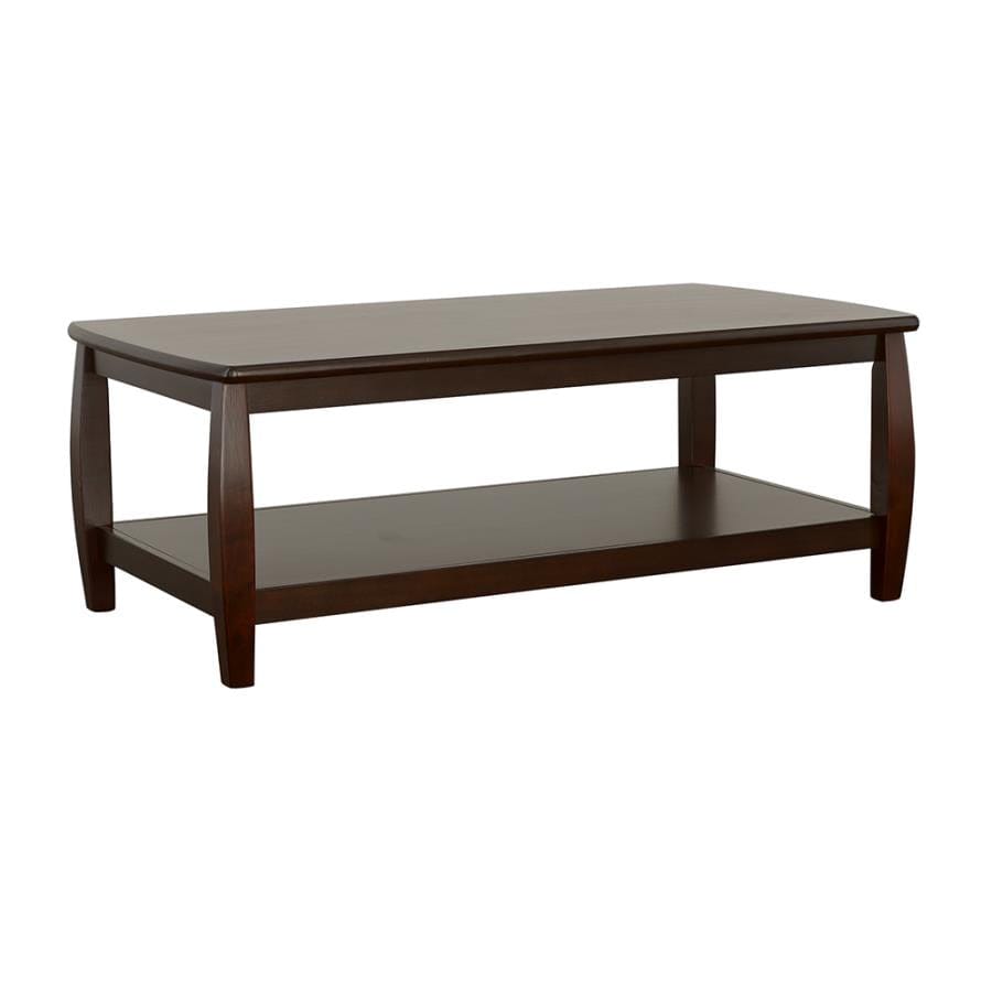 Dixon Rectangular Coffee Table with Lower Shelf Espresso