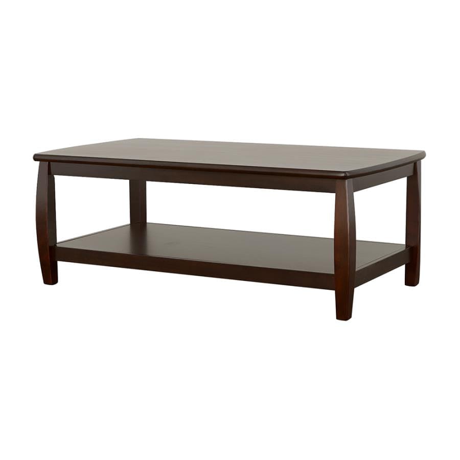 Dixon Rectangular Coffee Table with Lower Shelf Espresso