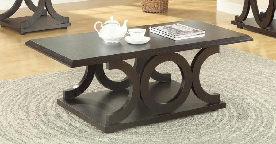 Shelly C-shaped Base Coffee Table Cappuccino