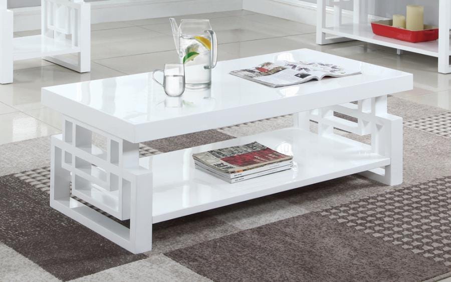 Schmitt Rectangular Coffee Table High Glossy White