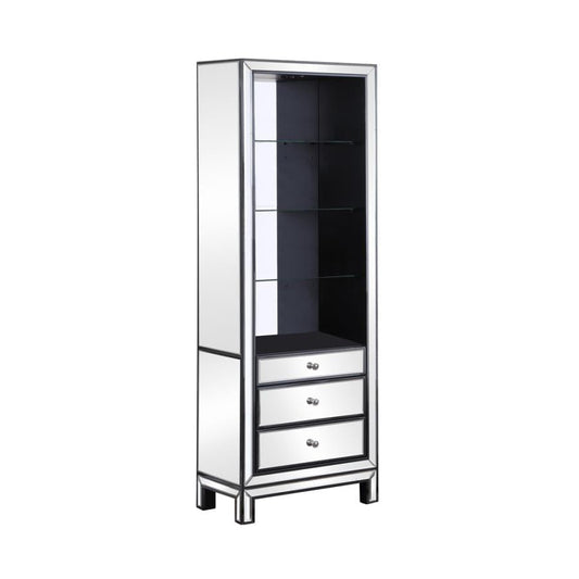 3-drawer Media Tower Black Titanium and Silver