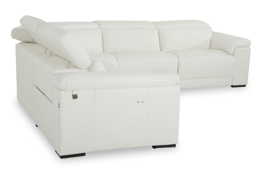 Estro Salotti Palinuro - White Leather Sectional Sofa with Recliners
