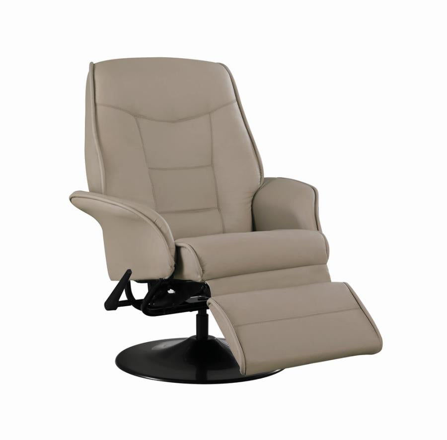 Swivel Recliner with Flared Arm Beige XOOM FURNITURE