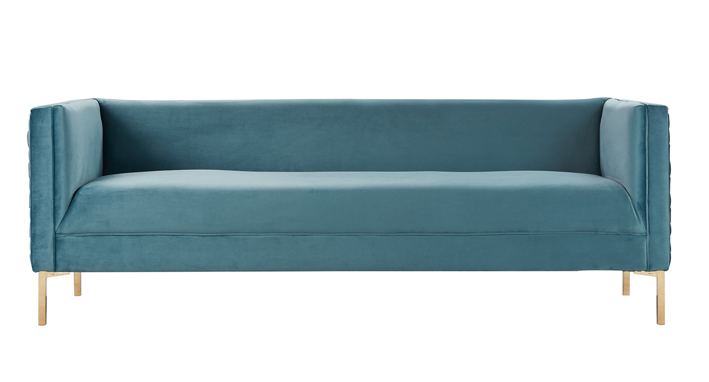Divani Casa Putnum Modern Teal Velvet Sofa