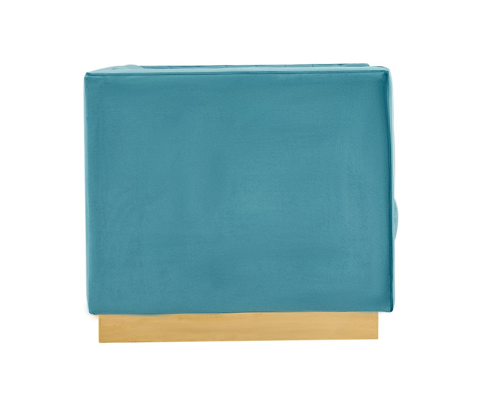 Divani Casa Oneida Modern Blue Velvet Lounge Chair