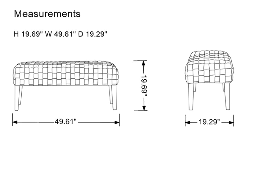 Divani Casa Tracy Modern Blue Velvet Bench