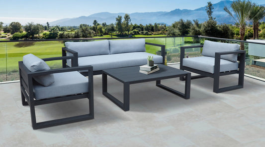 Renava Weber - Modern Outdoor Grey & Black Sofa Set