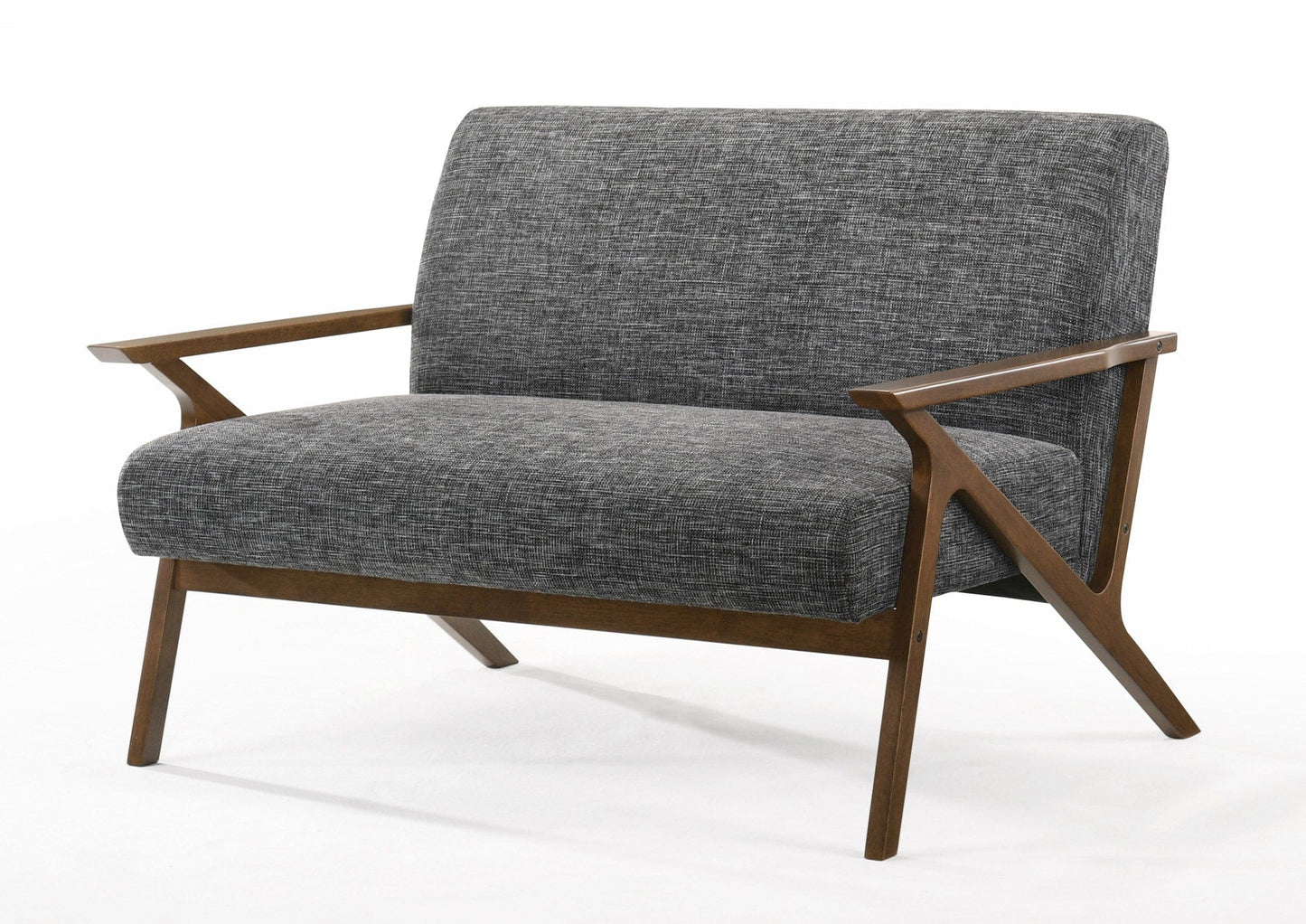 Modrest Candea - Mid-Century Walnut and Grey Compact Loveseat