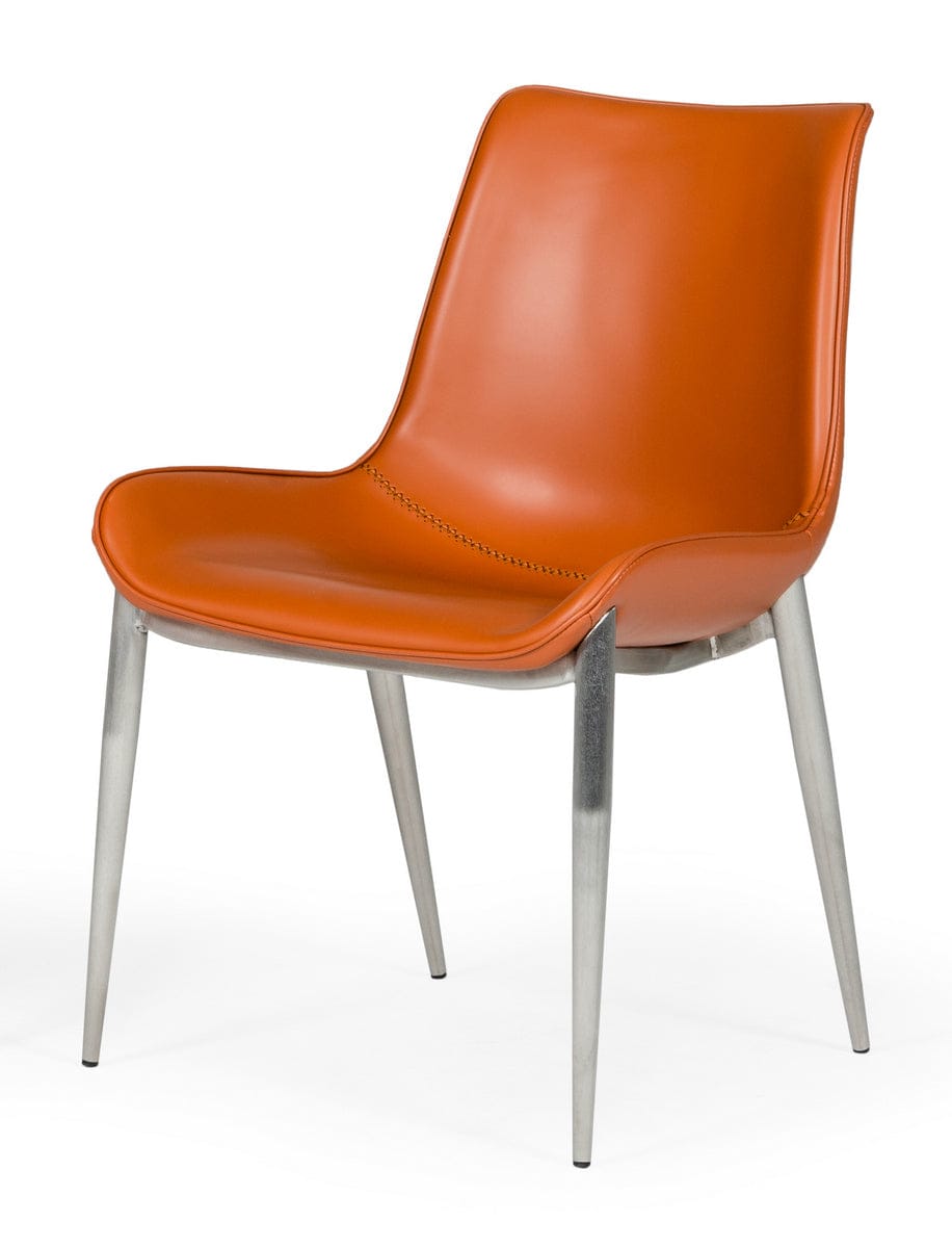 Modrest Holt - Modern Cognac Eco-Leather Dining Chair (Set of 2)