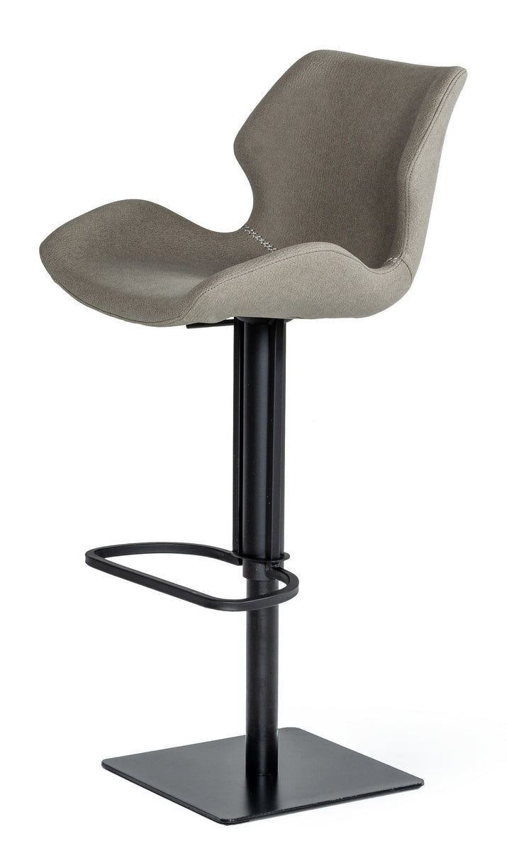 Modrest Jaffee - Industrial Grey Eco-Leather Bar Stool