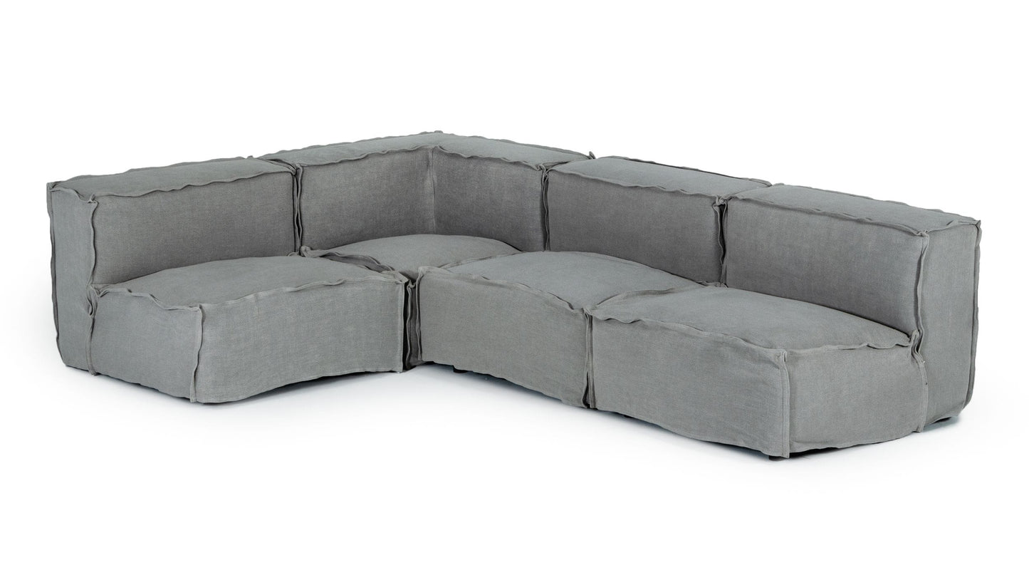 Divani Casa Navstar - Contemporary Grey Fabric Modular Sectional Sofa