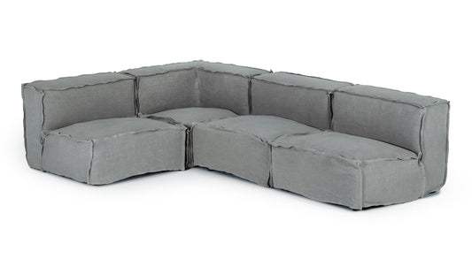 Divani Casa Navstar - Contemporary Grey Fabric Modular Sectional Sofa
