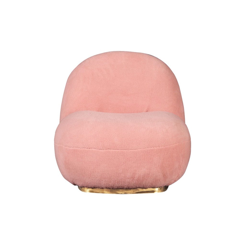 Modrest Crestone - Modern Pink Sherpa Accent Chair