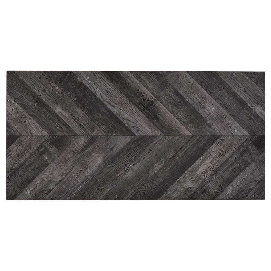 Grimma Writing Desk Rustic Grey Herringbone