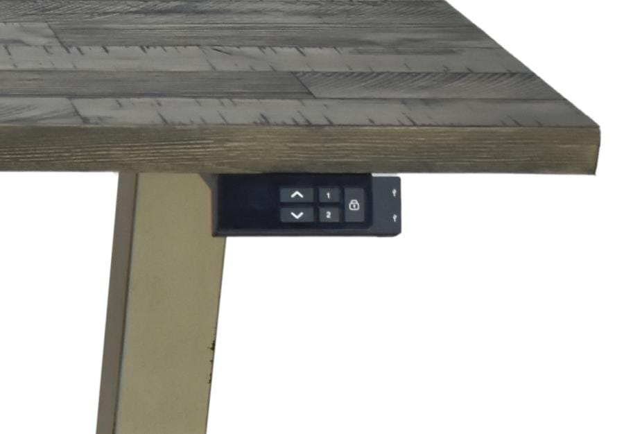 Myers Adjustable Height Standing Desk Weathered Pine and Antique Ivory