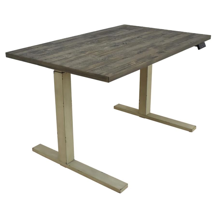 Myers Adjustable Height Standing Desk Weathered Pine and Antique Ivory