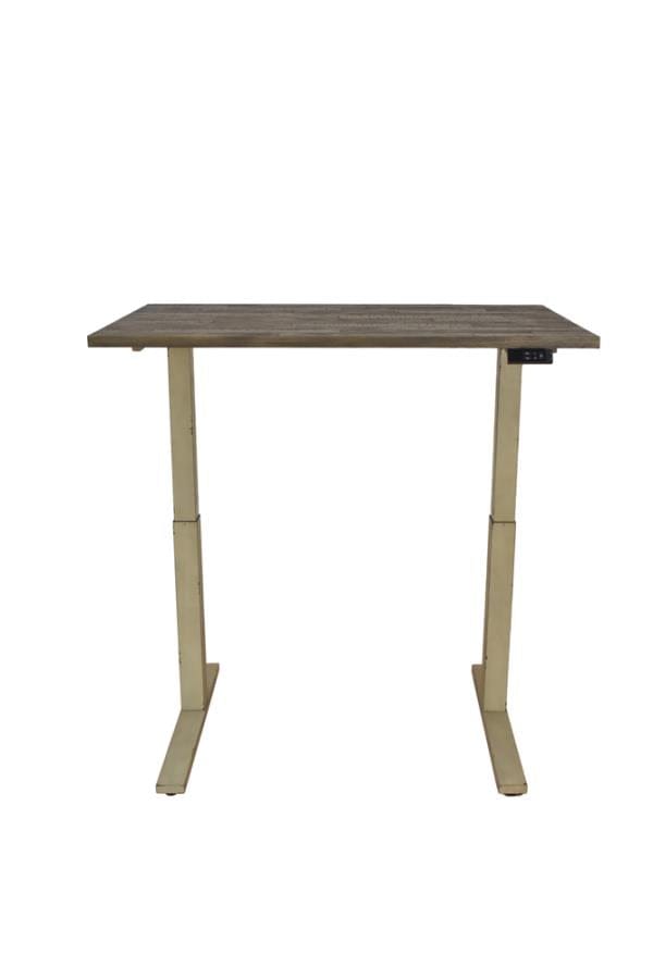 Myers Adjustable Height Standing Desk Weathered Pine and Antique Ivory