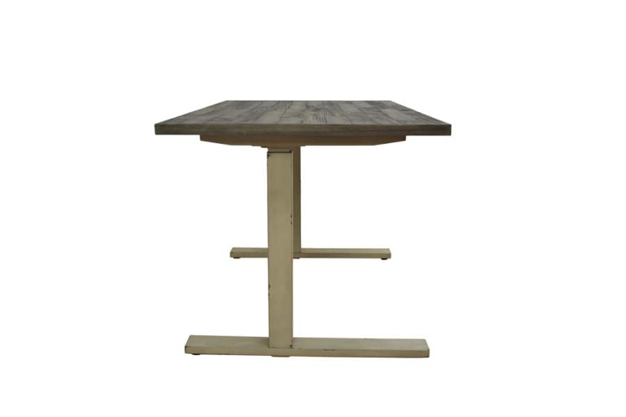Myers Adjustable Height Standing Desk Weathered Pine and Antique Ivory