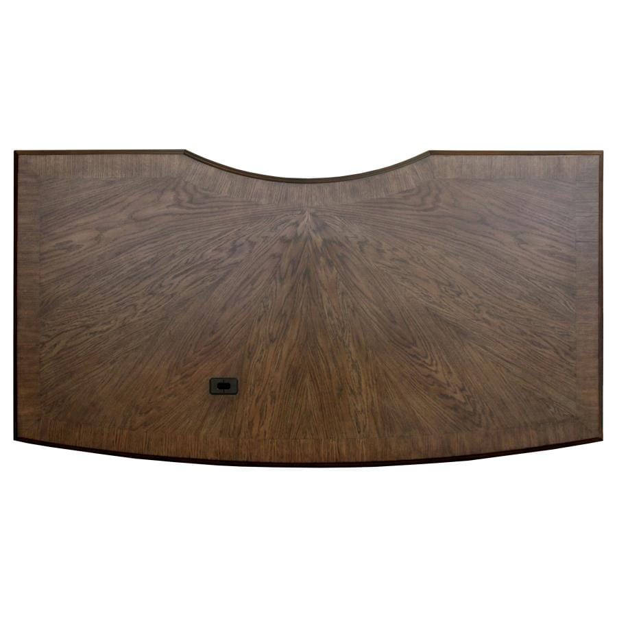 Hartshill Executive Desk with File Cabinets Burnished Oak
