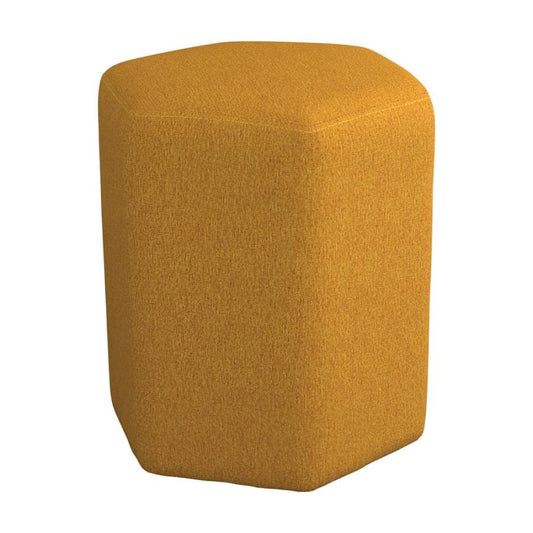 Hexagonal Upholstered Stool Yellow