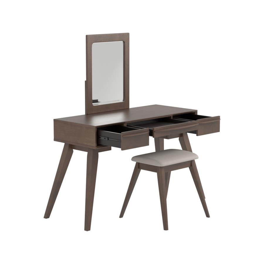 2-piece Vanity Set with 3-drawer Medium Brown