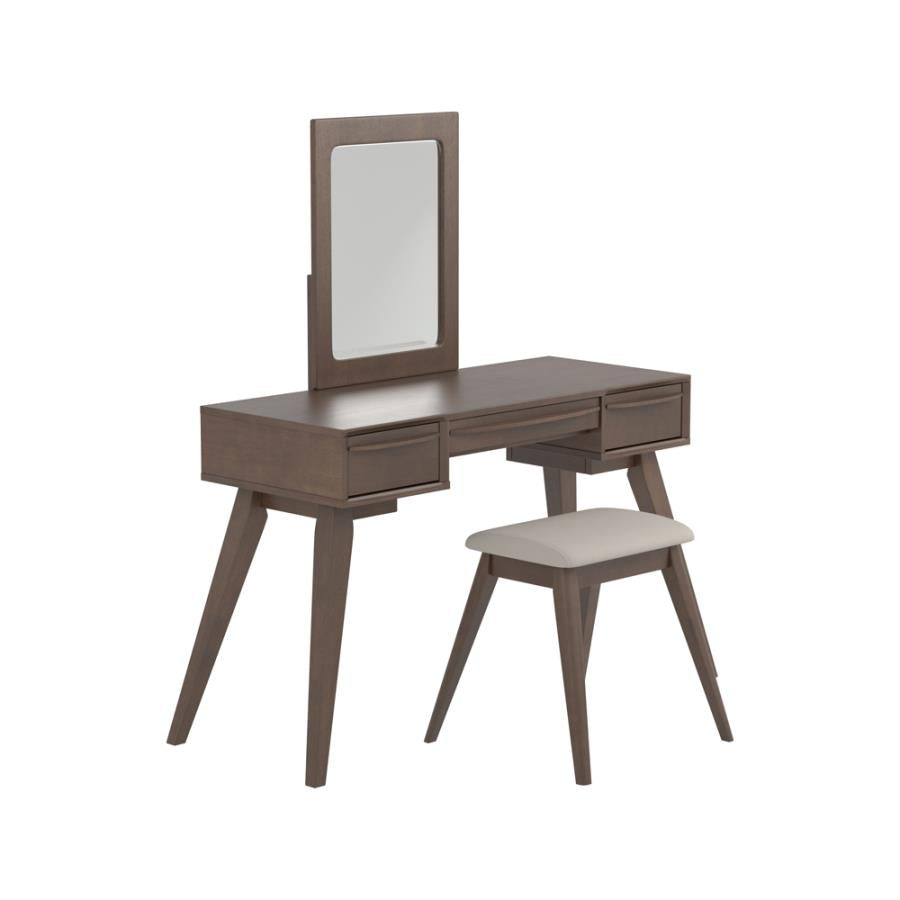 2-piece Vanity Set with 3-drawer Medium Brown