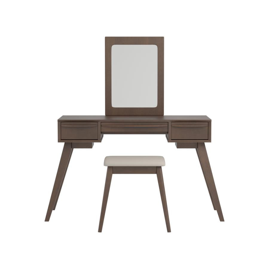 2-piece Vanity Set with 3-drawer Medium Brown