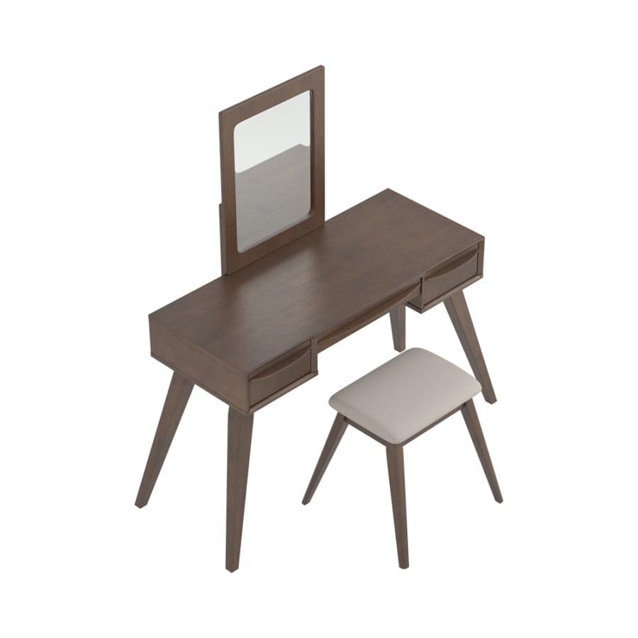 2-piece Vanity Set with 3-drawer Medium Brown