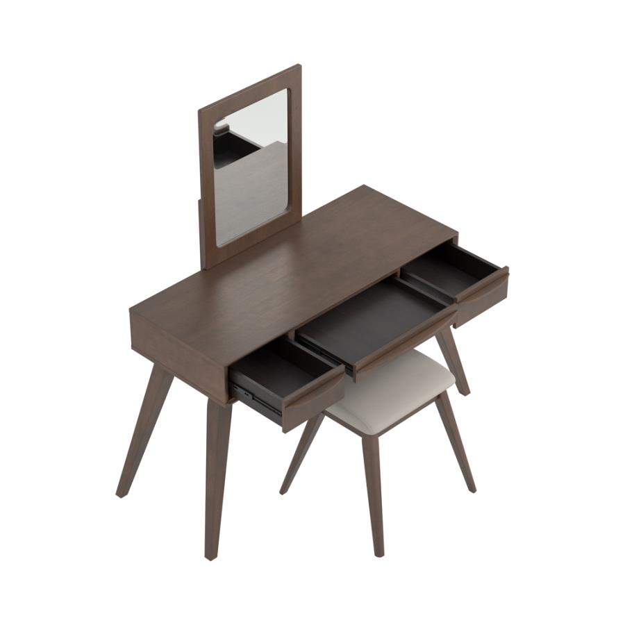 2-piece Vanity Set with 3-drawer Medium Brown