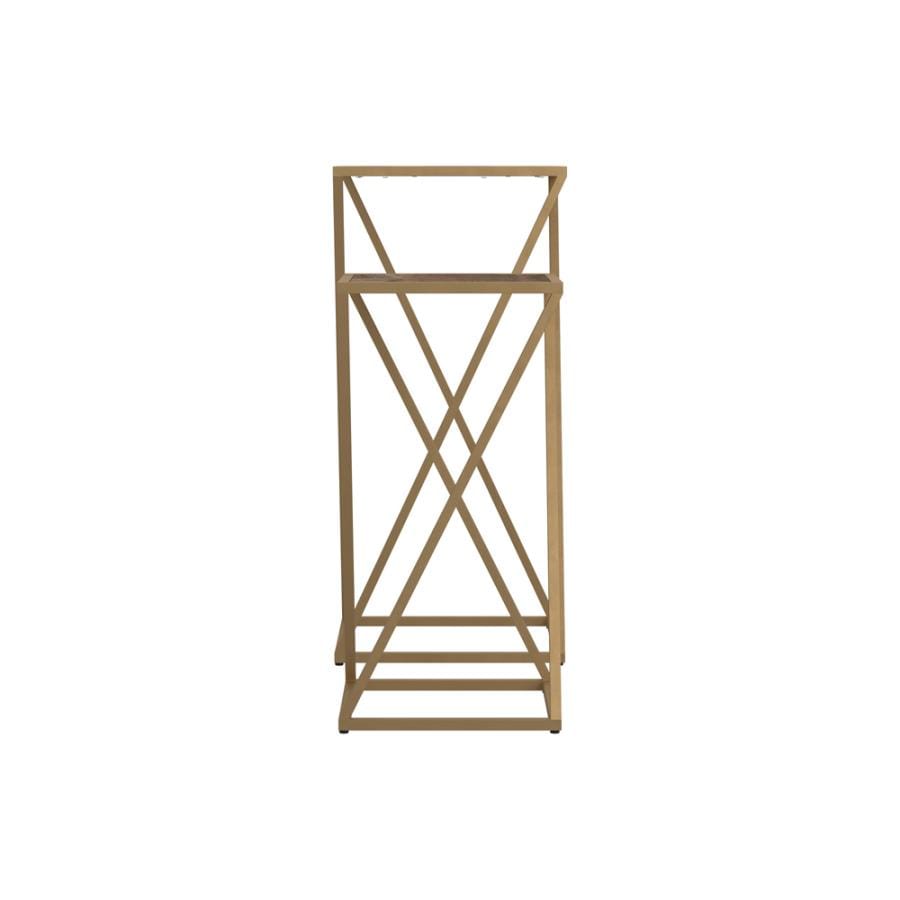 2-piece Square Nesting Table Weathered Natural and Gold