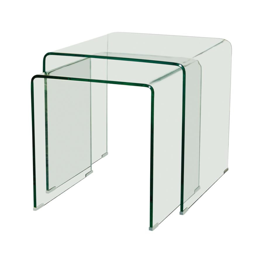 2-piece Glass Nesting Tables Clear