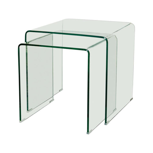 2-piece Glass Nesting Tables Clear