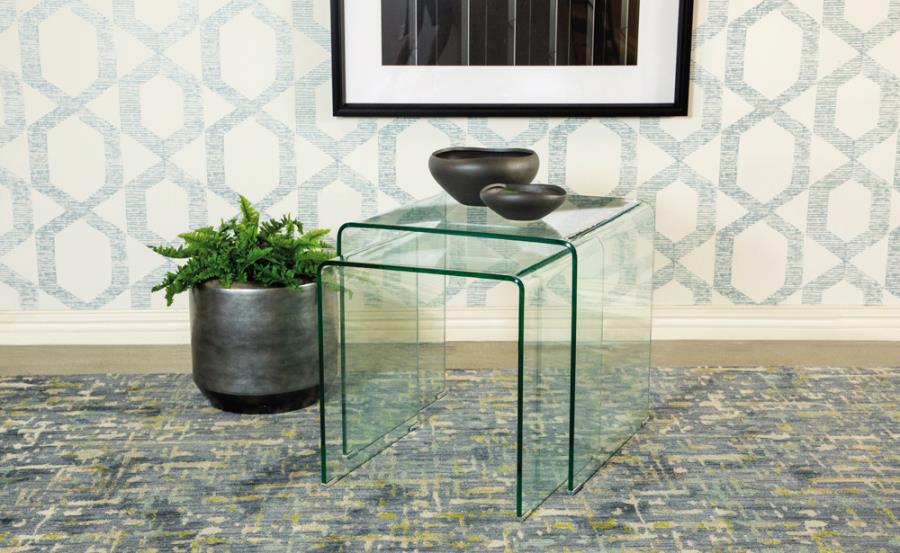 2-piece Glass Nesting Tables Clear