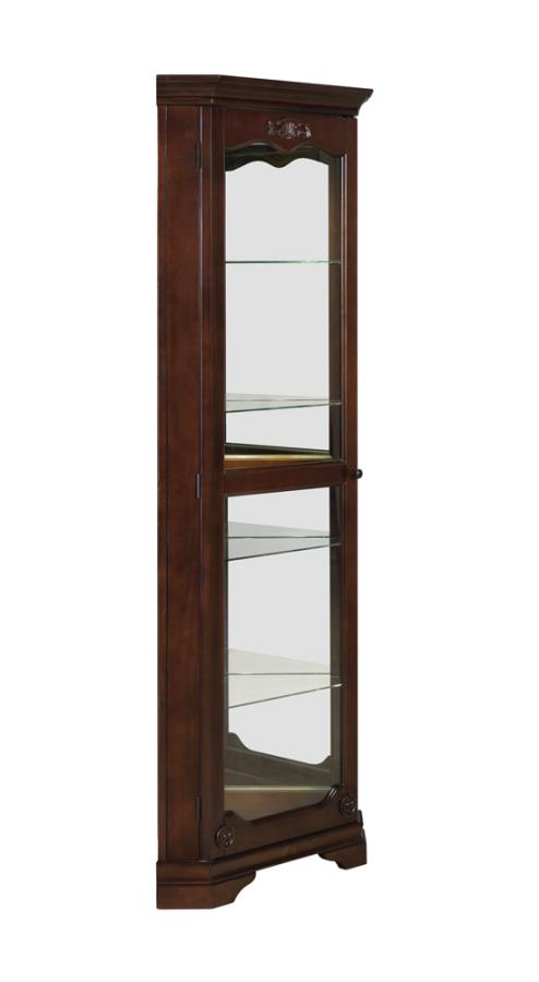 5-shelf Corner Curio Cabinet Golden Brown