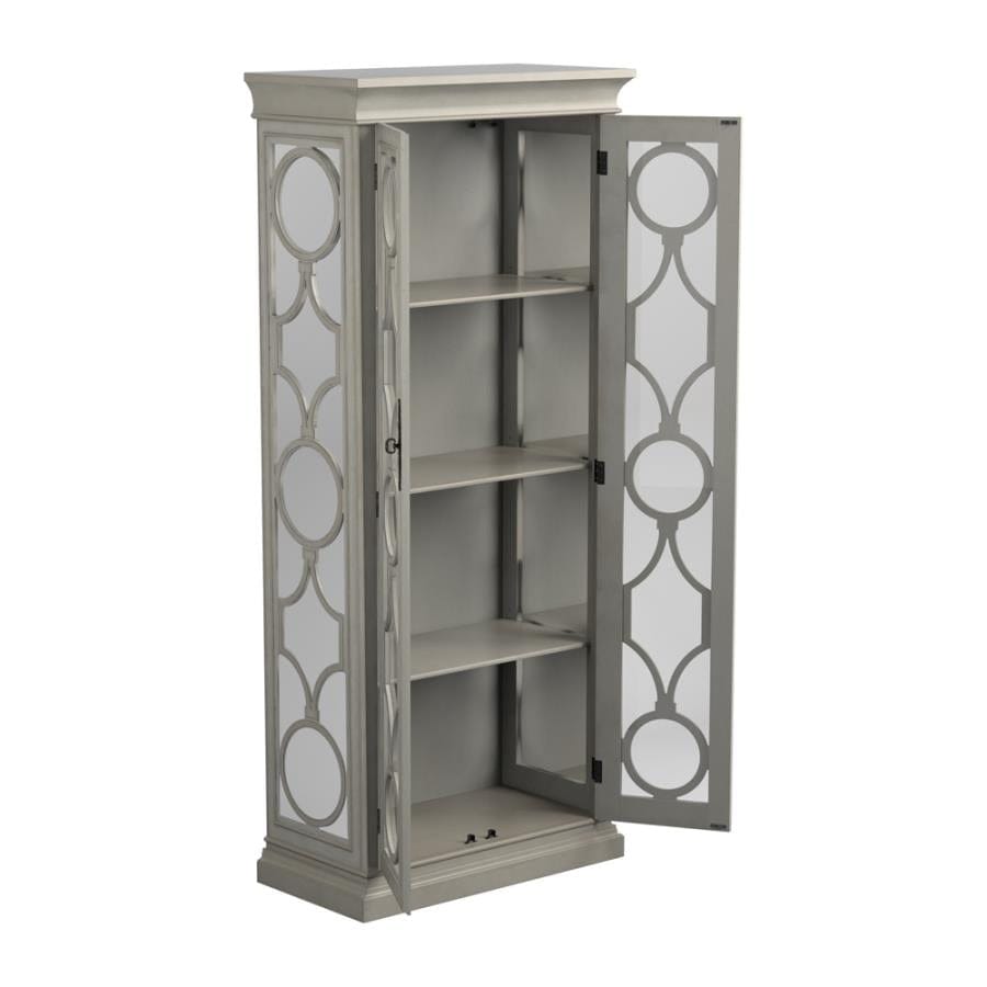 2-door Display Tall Cabinet Antique White