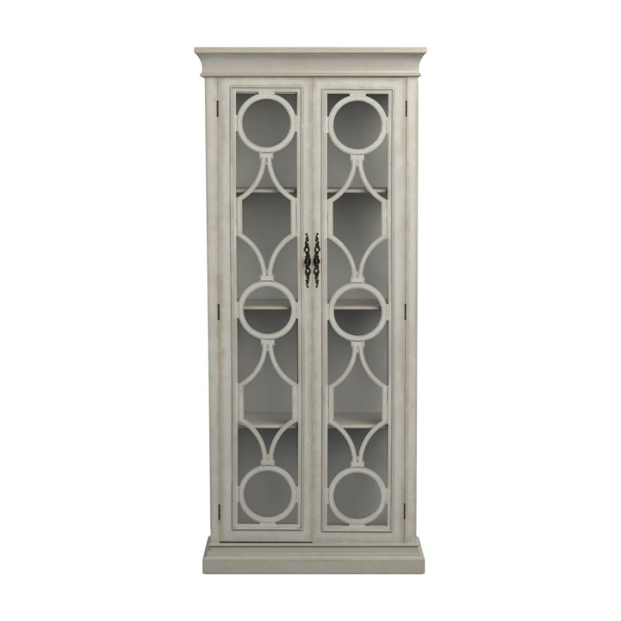 2-door Display Tall Cabinet Antique White
