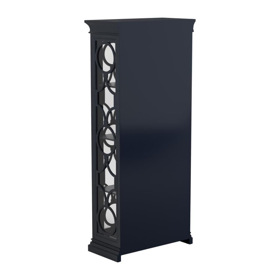 2-door Display Tall Cabinet Grey Blue